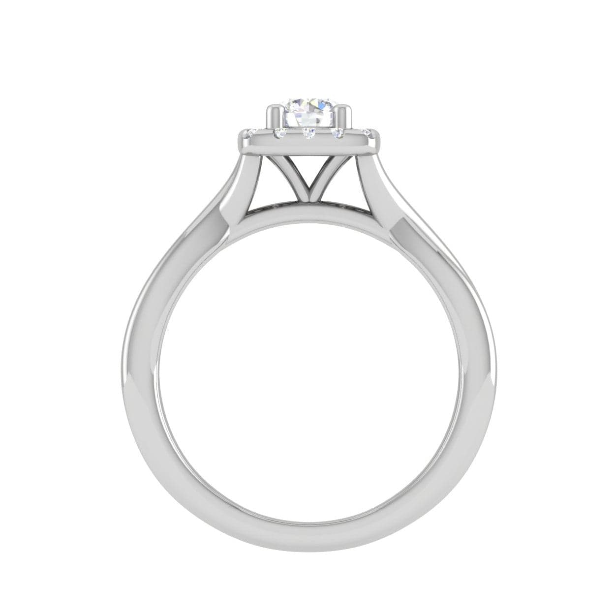 Jewelove™ Rings J VS / Women's Band only 0.30 cts. Solitaire Square Halo Diamond Twisted Shank Platinum Ring JL PT JRW1332MM