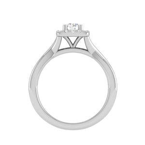 Jewelove™ Rings J VS / Women's Band only 0.30 cts. Solitaire Square Halo Diamond Twisted Shank Platinum Ring JL PT JRW1332MM