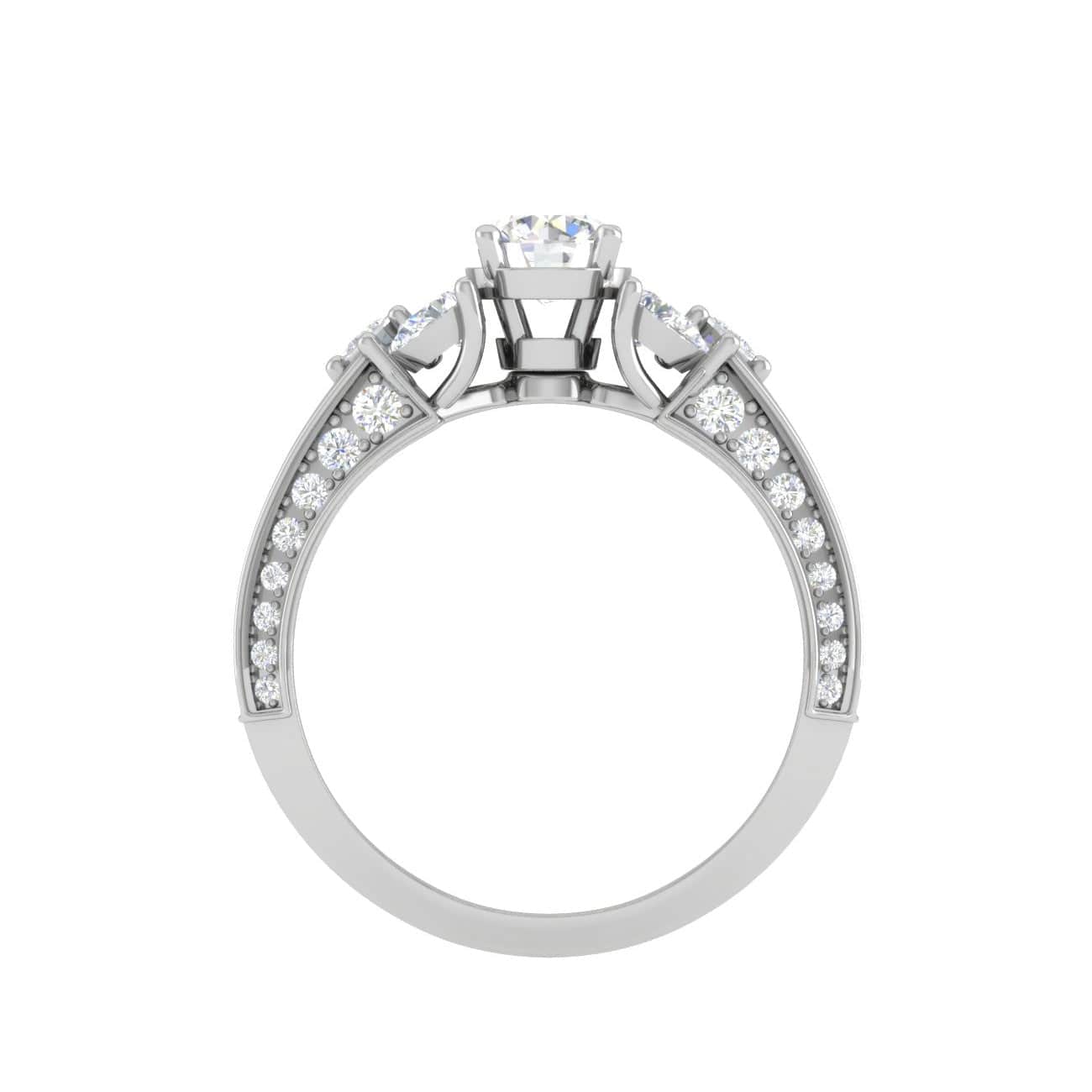 Jewelove™ Rings J VS / Women's Band only 0.30 cts Solitaire with Pear Diamond Split Shank Platinum Ring JL PT MHD0215M