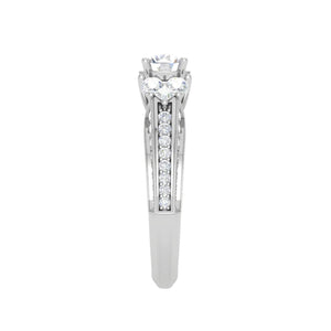 Jewelove™ Rings J VS / Women's Band only 0.30 cts Solitaire with Pear Diamond Split Shank Platinum Ring JL PT MHD0215M