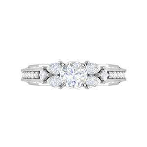 Jewelove™ Rings J VS / Women's Band only 0.30 cts Solitaire with Pear Diamond Split Shank Platinum Ring JL PT MHD0215M