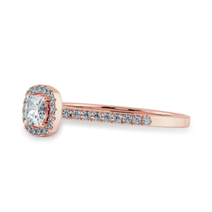 Jewelove™ Rings Women's Band only / VVS G 0.30cts. Cushion Cut Solitaire Halo Diamond Shank 18K Rose Gold Ring JL AU 1195R-B