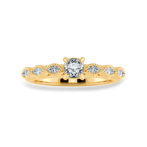 Jewelove™ Rings Women's Band only / VVS G 0.30cts. Cushion Cut Solitaire with Marquise Cut Diamond Accents 18K Yellow Gold Ring JL AU 2013Y