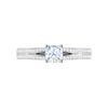 Jewelove™ Rings VVS G / Women's Band only 0.30cts. Cushion Solitaire Diamond Split Shank Platinum Ring JL PT RH CU 169