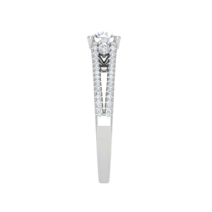 Jewelove™ J VS / Women's Band only 0.30cts Diamond Split Shank Solitaire Platinum Ring JL PT M00245