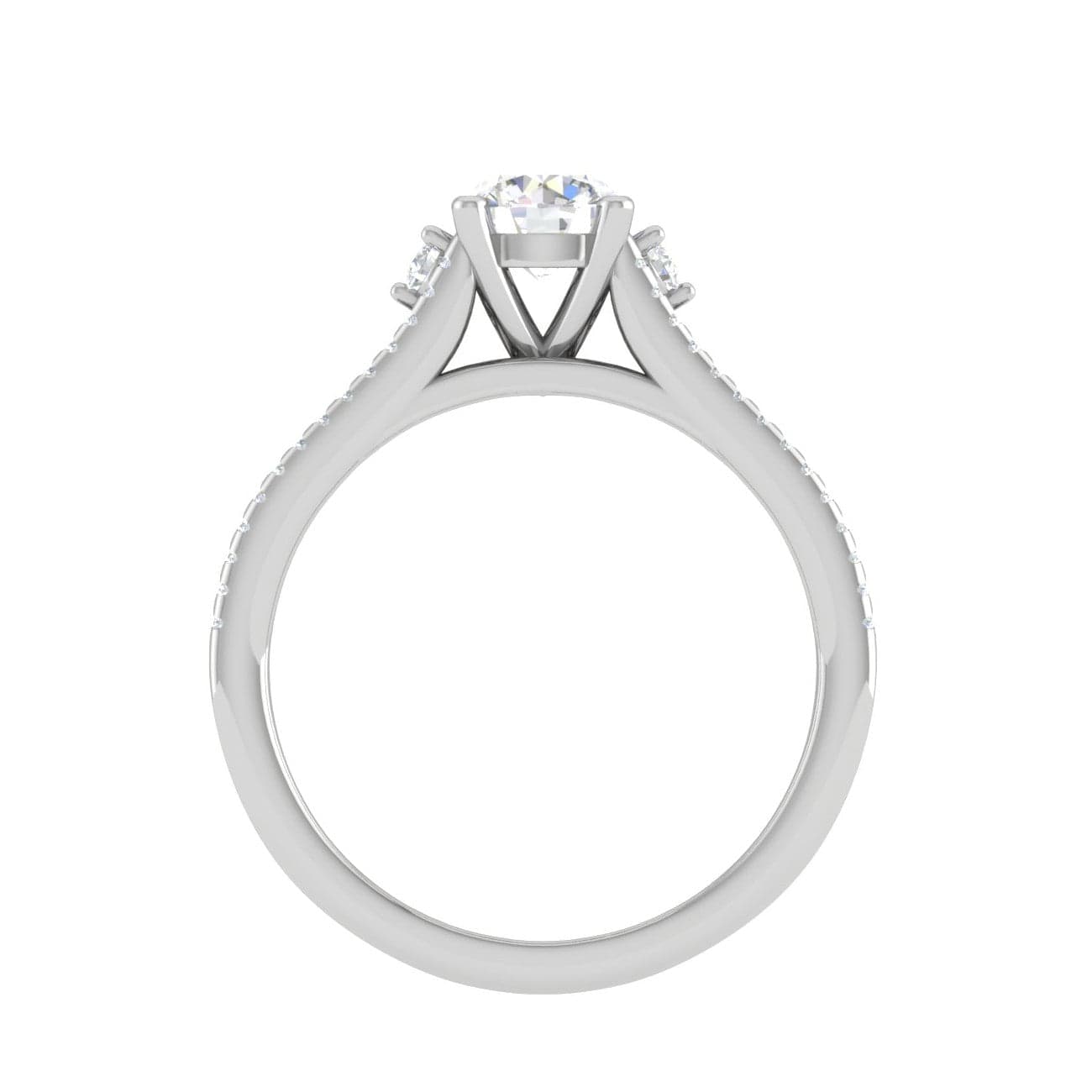 Jewelove™ J VS / Women's Band only 0.30cts Diamond Split Shank Solitaire Platinum Ring JL PT M00245