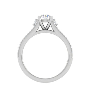 Jewelove™ J VS / Women's Band only 0.30cts Diamond Split Shank Solitaire Platinum Ring JL PT M00245