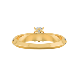 Jewelove™ Rings Women's Band only / E VVS 0.30cts. Emerald Cut Solitaire Diamond Split Shank 18K Yellow Gold Ring JL AU 1188Y