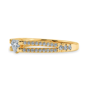 Jewelove™ Rings Women's Band only / VS I 0.30cts. Heart Cut Solitaire Diamond Split Shank 18K Yellow Gold Ring JL AU 1181Y