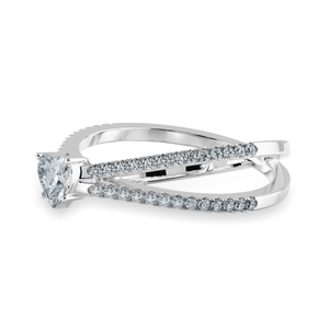 Jewelove™ Rings I VS / Women's Band only 0.30cts Heart Cut Solitaire Diamond Split Shank Platinum Ring JL PT 1173