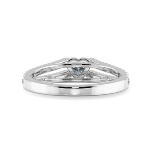 Jewelove™ Rings I VS / Women's Band only 0.30cts Heart Cut Solitaire Diamond Split Shank Platinum Ring JL PT 1181