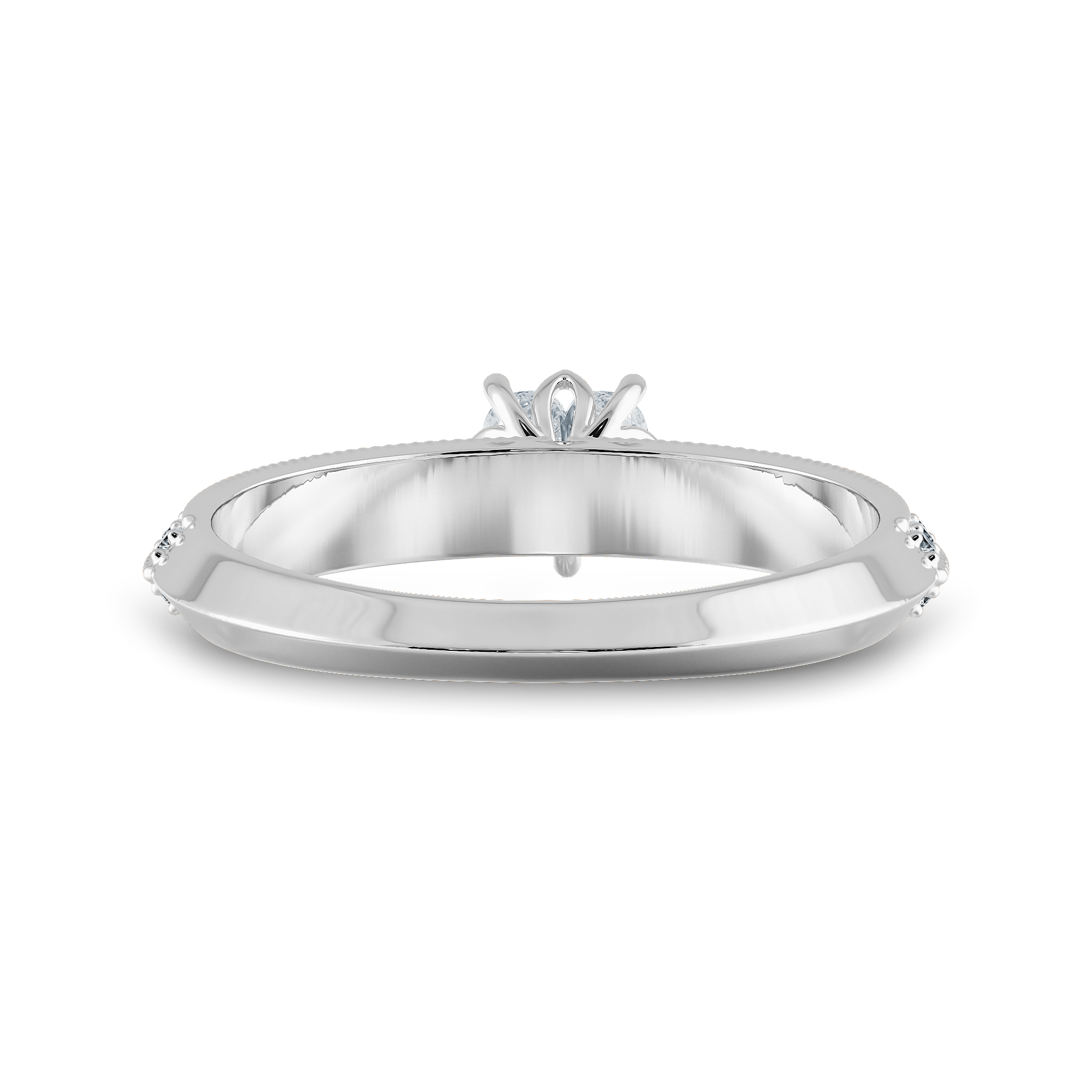 Jewelove™ Rings I VS / Women's Band only 0.30cts Heart Cut Solitaire Diamond Split Shank Platinum Ring JL PT 1189