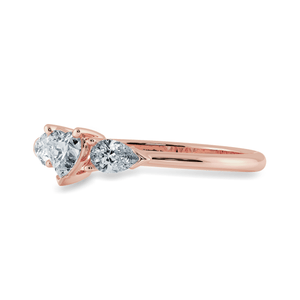 Jewelove™ Rings Women's Band only / VS I 0.30cts. Heart Cut Solitaire with Pear Cut Diamond Accents 18K Rose Gold Ring JL AU 1205R