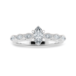 Jewelove™ Rings I VS / Women's Band only 0.30cts Marquise Cut Solitaire Diamond Accents Platinum Ring JL PT 2019