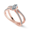 Jewelove™ Rings Women's Band only / VS I 0.30cts. Marquise Cut Solitaire Diamond Split Shank 18K Rose Gold Ring JL AU 1176R