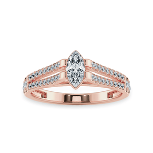 Jewelove™ Rings Women's Band only / VS I 0.30cts. Marquise Cut Solitaire Diamond Split Shank 18K Rose Gold Ring JL AU 1184R