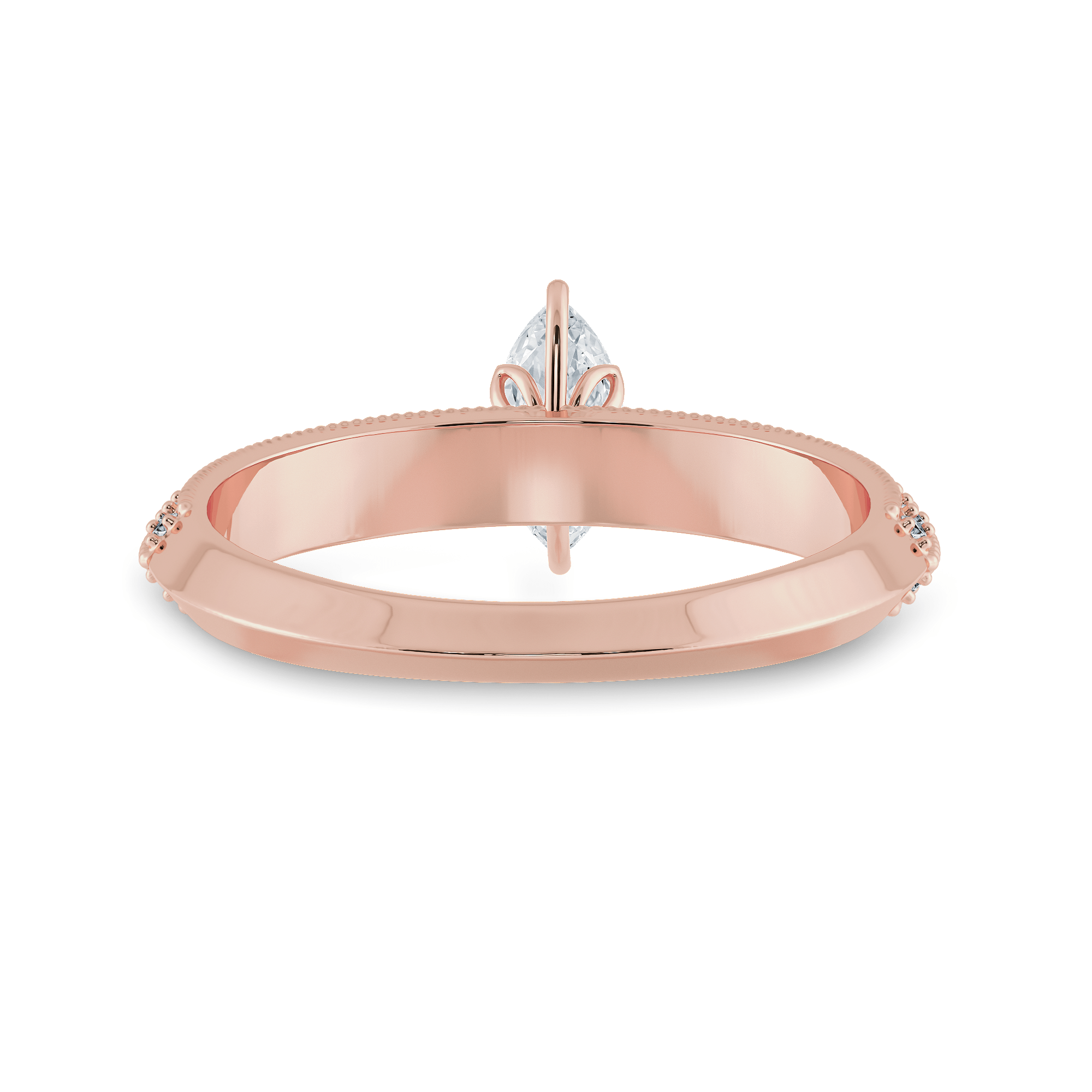 Jewelove™ Rings Women's Band only / VS I 0.30cts. Marquise Cut Solitaire Diamond Split Shank 18K Rose Gold Ring JL AU 1192R