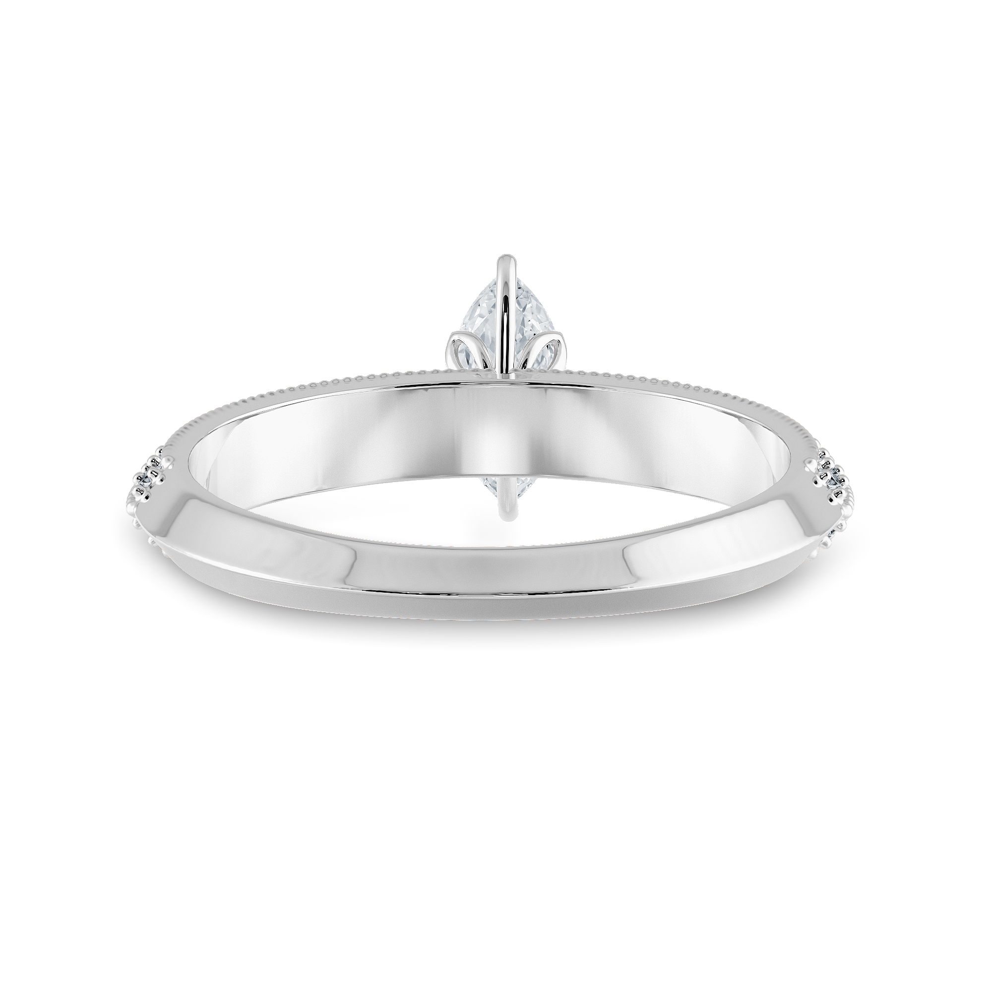 Jewelove™ Rings I VS / Women's Band only 0.30cts Marquise Cut Solitaire Diamond Split Shank Platinum Ring JL PT 1192