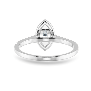 Jewelove™ Rings I VS / Women's Band only 0.30cts Marquise Cut Solitaire Halo Diamond Shank Platinum Ring JL PT 1201