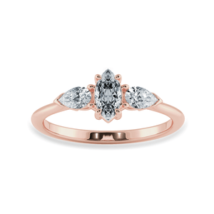 Jewelove™ Rings Women's Band only / VS I 0.30cts. Marquise Cut Solitaire with Pear Cut Diamond Accents 18K Rose Gold Ring JL AU 1208R