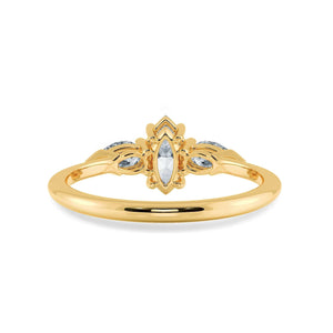 Jewelove™ Rings Women's Band only / VS I 0.30cts. Marquise Cut Solitaire with Pear Cut Diamond Accents 18K Yellow Gold Ring JL AU 1208Y