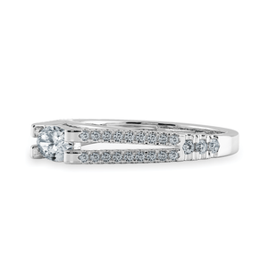 Jewelove™ Rings I VS / Women's Band only 0.30cts Oval Cut Solitaire Diamond Split Shank Platinum Ring JL PT 1182