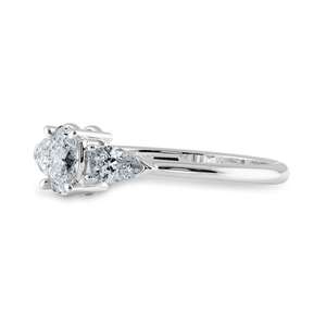 Jewelove™ Rings I VS / Women's Band only 0.30cts Oval Cut Solitaire with Pear Diamond Accents Platinum Ring JL PT 1206