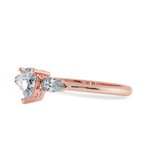 Jewelove™ Rings Women's Band only / VS I 0.30cts. Pear Cut Solitaire Diamond Accents 18K Rose Gold Ring JL AU 1207R