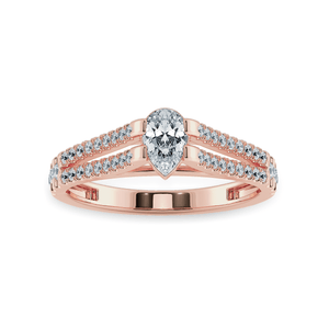 Jewelove™ Rings Women's Band only / VS I 0.30cts. Pear Cut Solitaire Diamond Split Shank 18K Rose Gold Ring JL AU 1183R