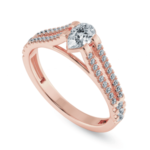 Jewelove™ Rings Women's Band only / VS I 0.30cts. Pear Cut Solitaire Diamond Split Shank 18K Rose Gold Ring JL AU 1183R