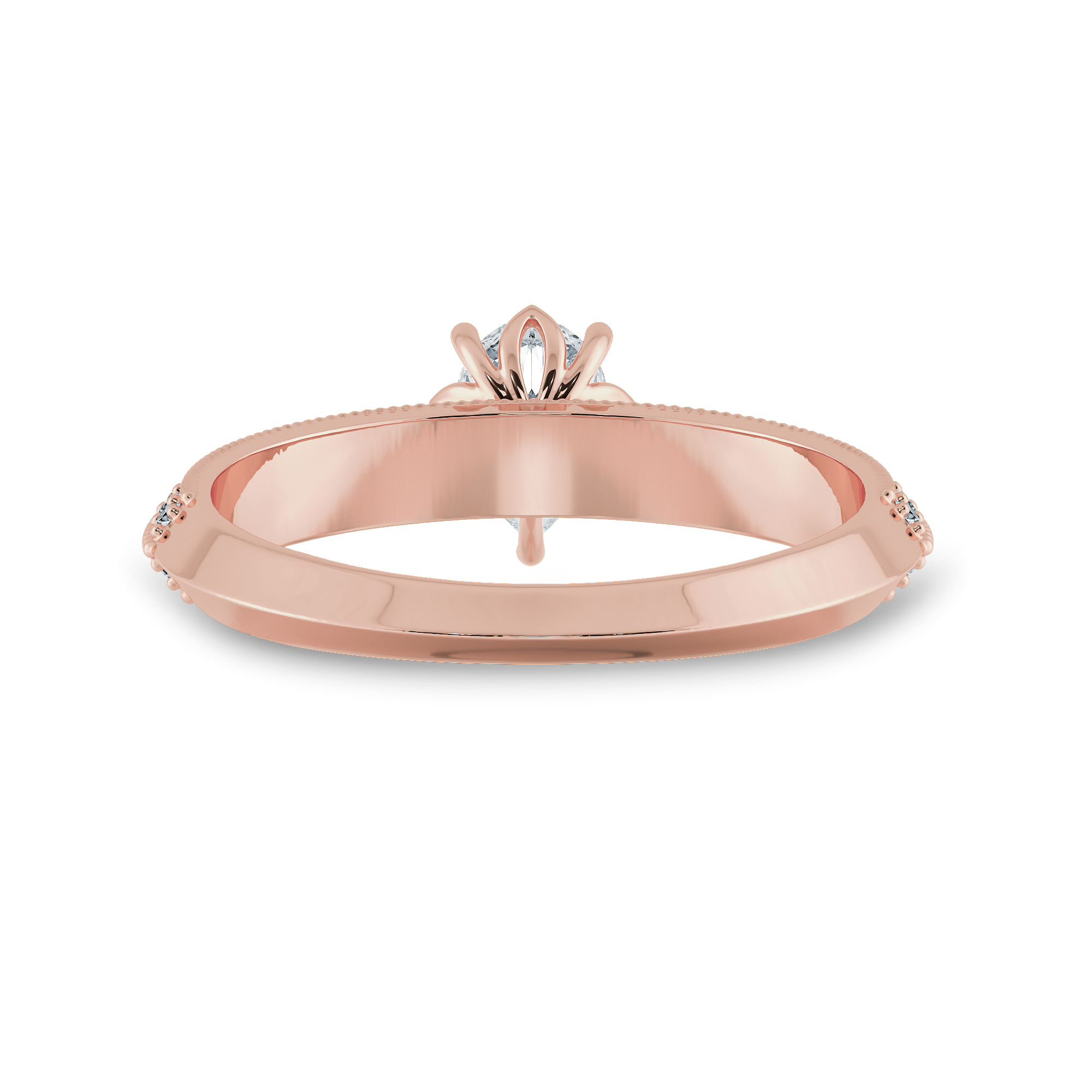 Jewelove™ Rings Women's Band only / VS I 0.30cts. Pear Cut Solitaire Diamond Split Shank 18K Rose Gold Ring JL AU 1191R