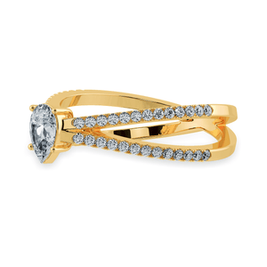 Jewelove™ Rings Women's Band only / VS I 0.30cts. Pear Cut Solitaire Diamond Split Shank 18K Yellow Gold Ring JL AU 1175Y