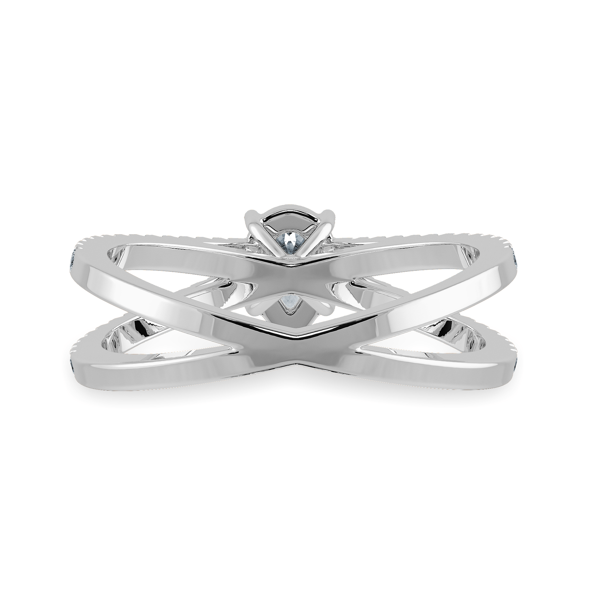 Jewelove™ Rings I VS / Women's Band only 0.30cts Pear Cut Solitaire Diamond Split Shank Platinum Ring JL PT 1175