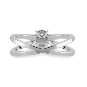 Jewelove™ Rings I VS / Women's Band only 0.30cts Pear Cut Solitaire Diamond Split Shank Platinum Ring JL PT 1175