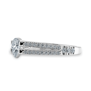 Jewelove™ Rings I VS / Women's Band only 0.30cts Pear Cut Solitaire Diamond Split Shank Platinum Ring JL PT 1183