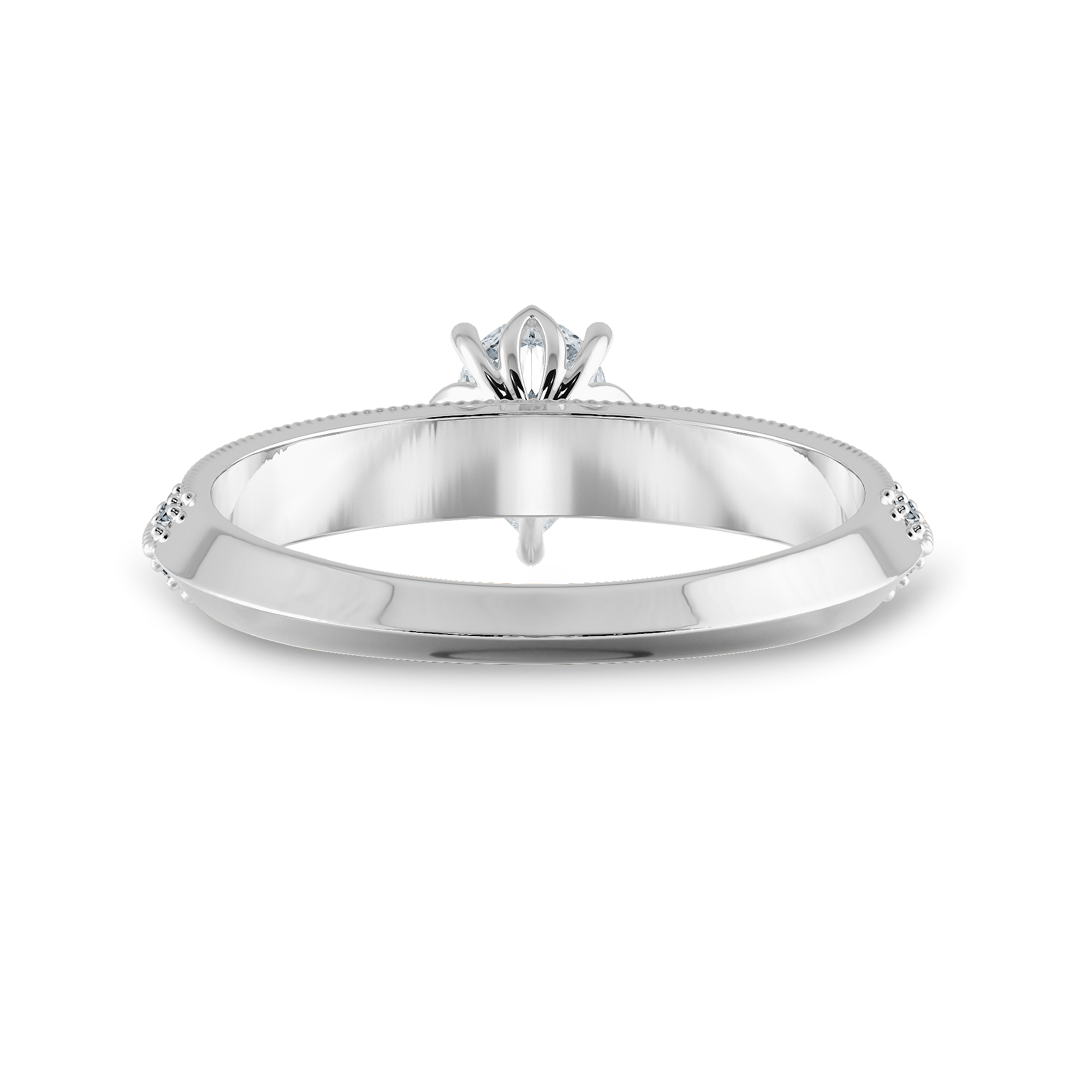 Jewelove™ Rings I VS / Women's Band only 0.30cts Pear Cut Solitaire Diamond Split Shank Platinum Ring JL PT 1191