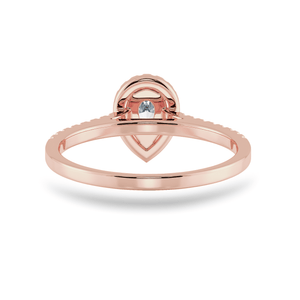 Jewelove™ Rings Women's Band only / VS I 0.30cts. Pear Cut Solitaire Halo Diamond Shank 18K Rose Gold Ring JL AU 1200R