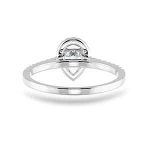 Jewelove™ Rings I VS / Women's Band only 0.30cts Pear Cut Solitaire Halo Diamond Shank Platinum Ring JL PT 1200