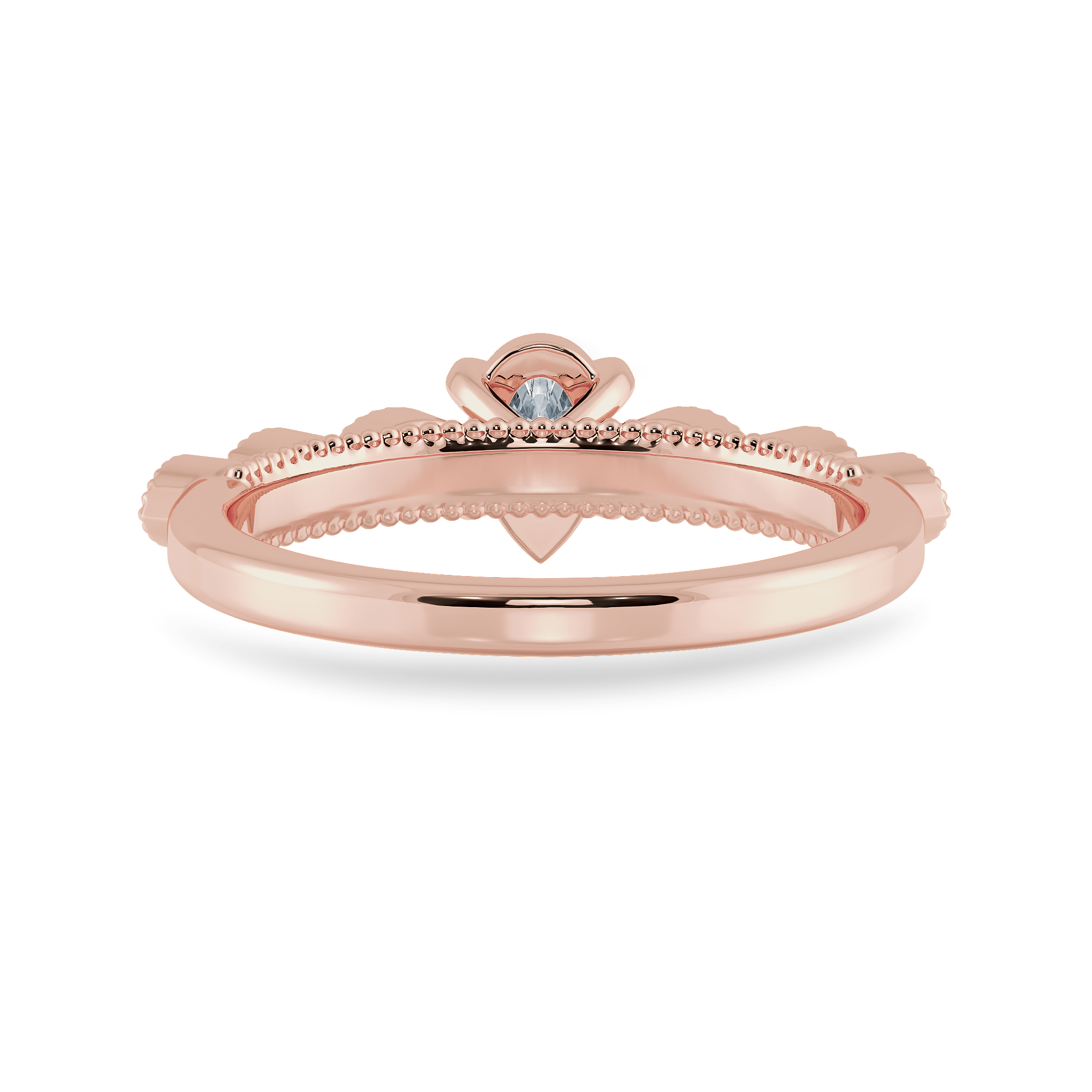 Jewelove™ Rings Women's Band only / VS I 0.30cts. Pear Cut Solitaire with Marquise Cut Diamond Accents 18K Rose Gold Ring JL AU 2018R