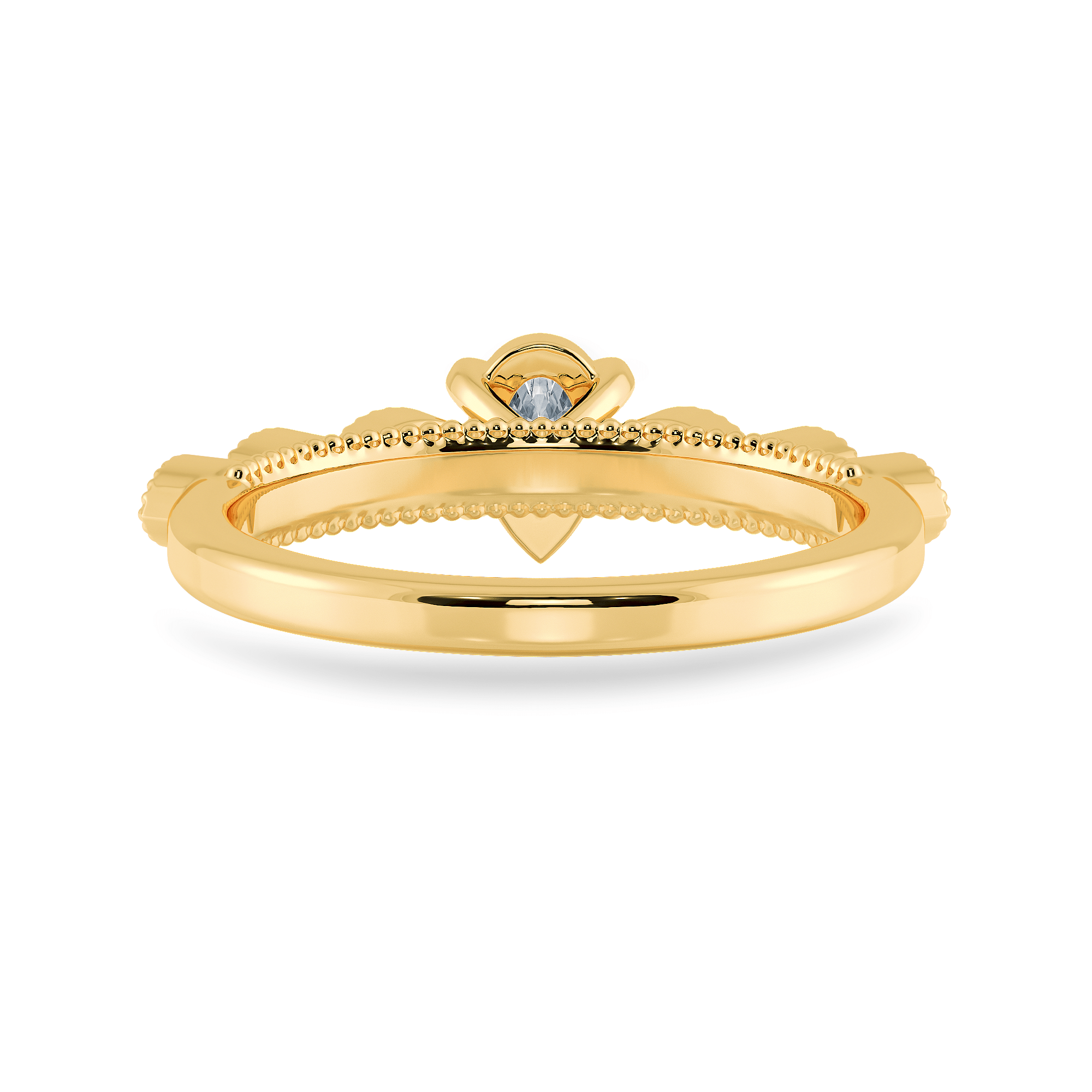 Jewelove™ Rings Women's Band only / VS I 0.30cts. Pear Cut Solitaire with Marquise Cut Diamond Accents 18K Yellow Gold Ring JL AU 2018Y