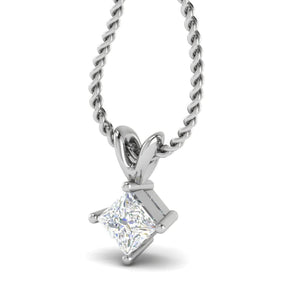 Jewelove™ Pendants 0.30cts. Platinum Princess Cut Solitaire Pendant for Women JL PT P SP PR 103