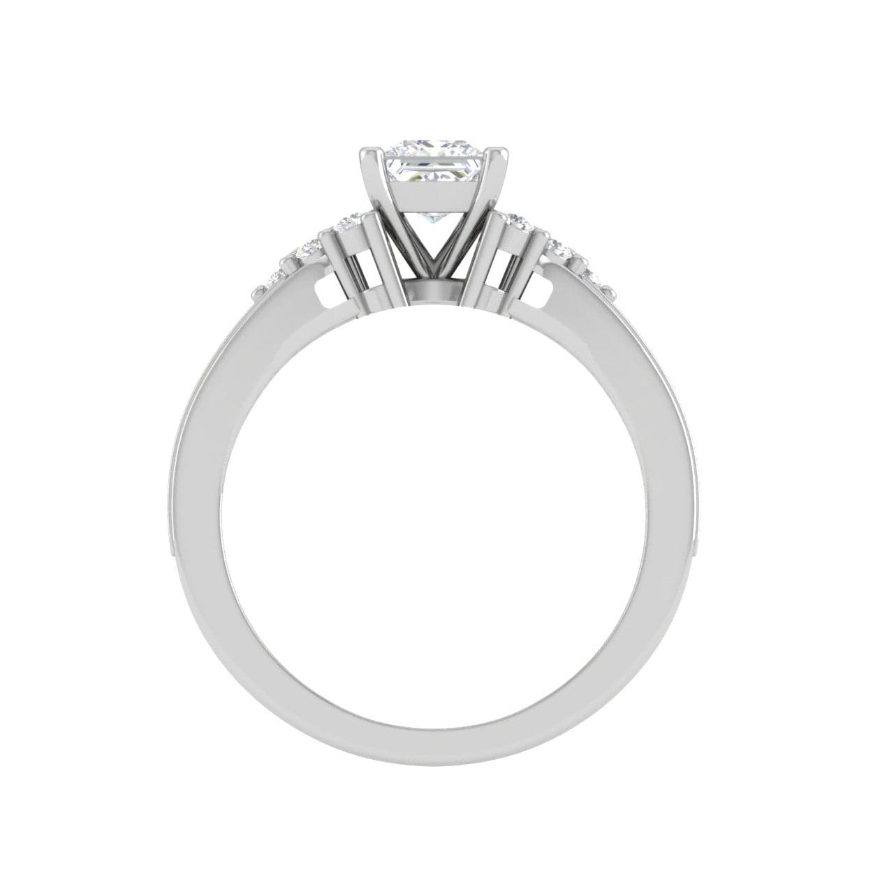 Jewelove™ Rings I VS / Women's Band only 0.30cts. Princess Cut Diamond Shank Platinum Solitaire Engagement Ring JL PT DR7962M