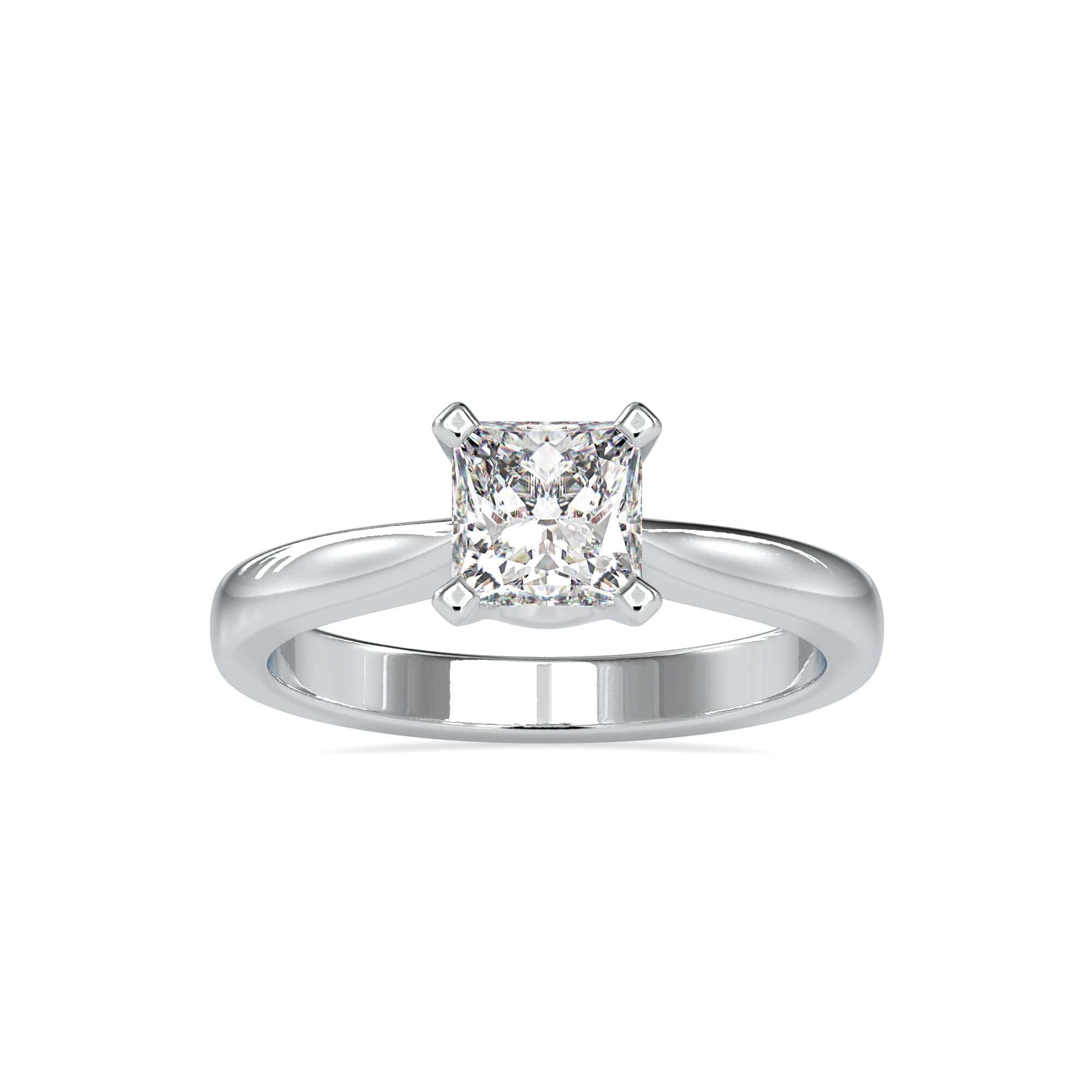 Jewelove™ Rings Women's Band only / VS I 0.30cts. Princess Cut Diamond Solitaire Platinum Engagement Ring JL PT 0065-A