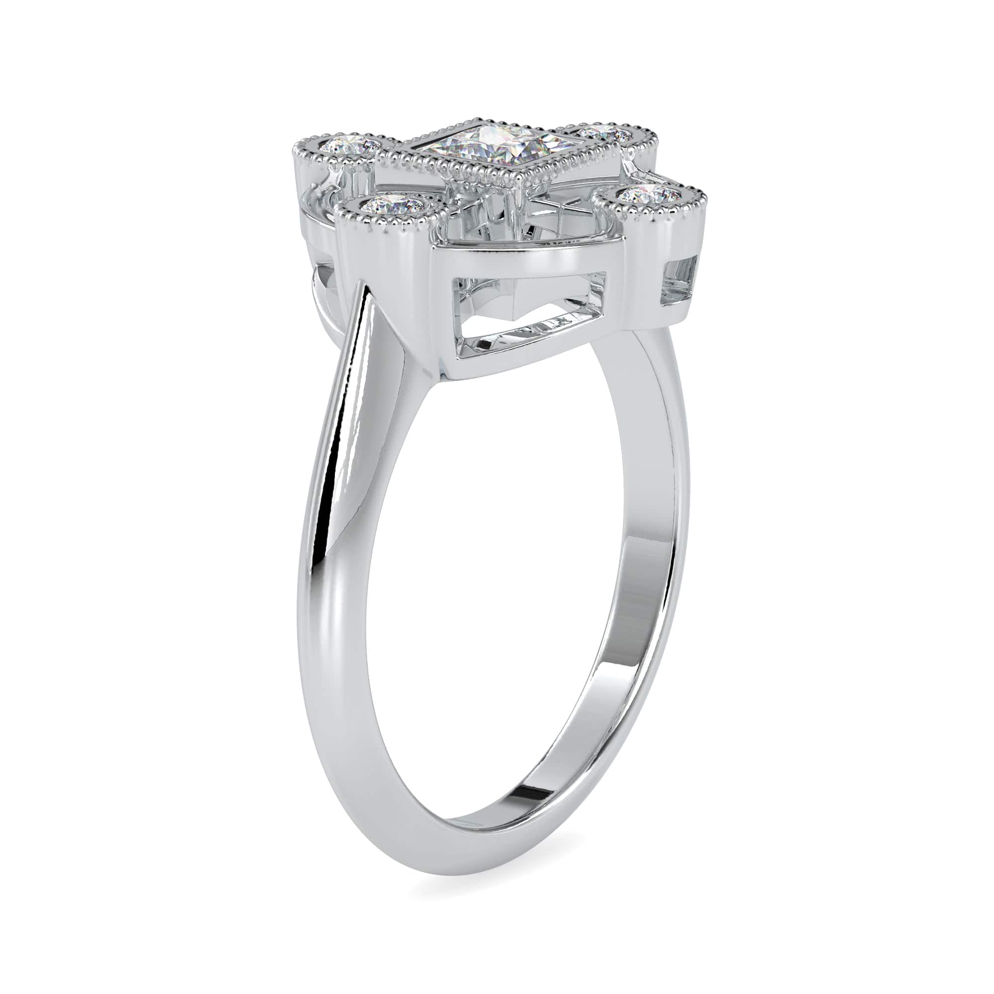 Jewelove™ Rings Women's Band only / VS J 0.30cts. Princess cut Diamond Solitaire Platinum Ring JL PT 0040