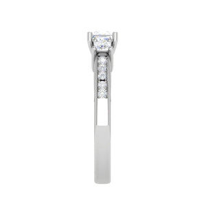 Jewelove™ Rings J VS / Women's Band only 0.30cts. Princess Cut Diamond Split Shank Platinum Ring JL PT RP PR 213