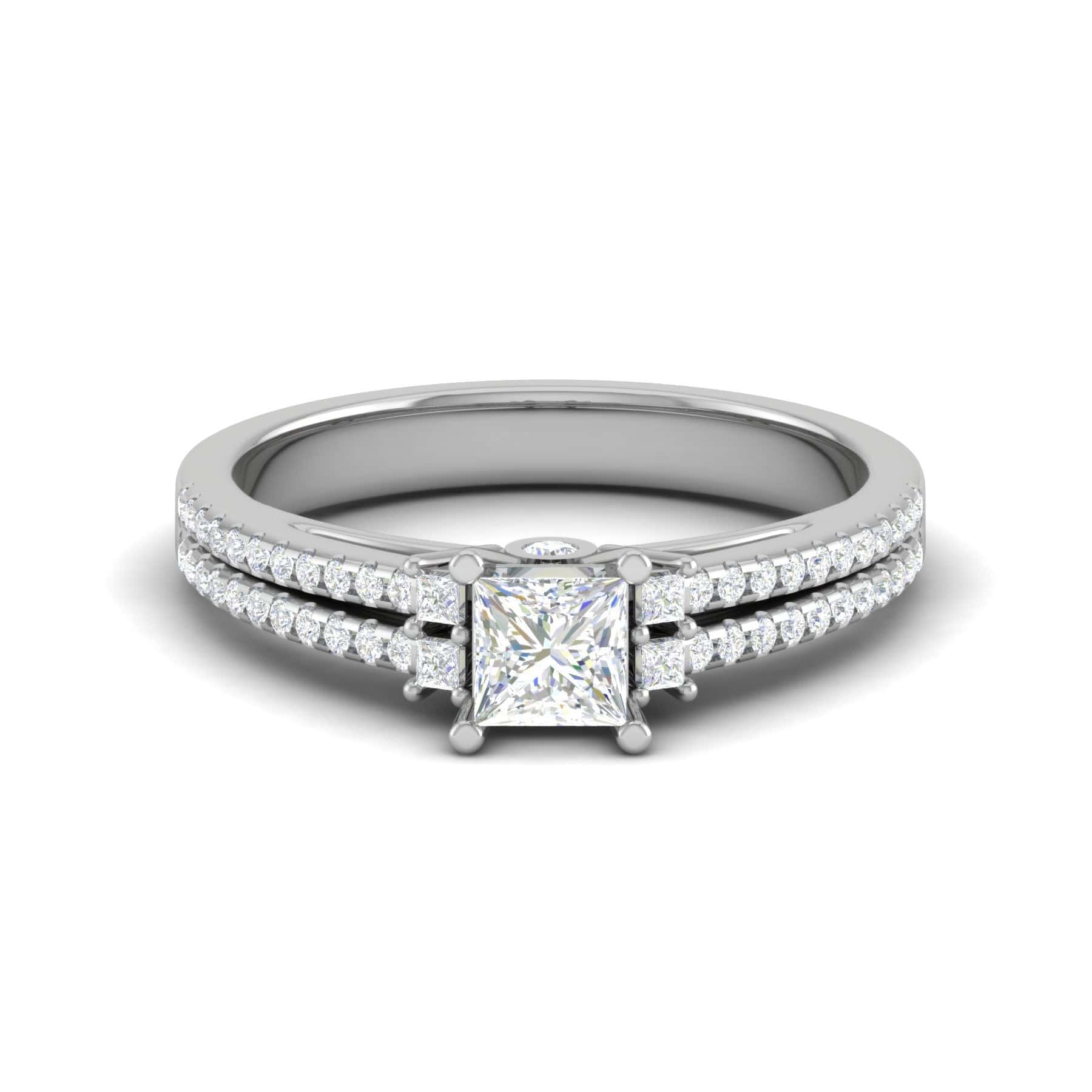 White gold engagement ring with 0,17-carat diamond, colour G, clarity VS