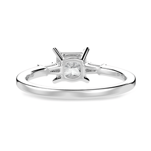 Jewelove™ Rings I VS / Women's Band only 0.30cts Princess Cut Solitaire Baguette Diamond Accents  Platinum Ring JL PT 1211