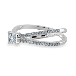 Jewelove™ Rings I VS / Women's Band only 0.30cts Princess Cut Solitaire Diamond Split Shank Platinum Ring JL PT 1170