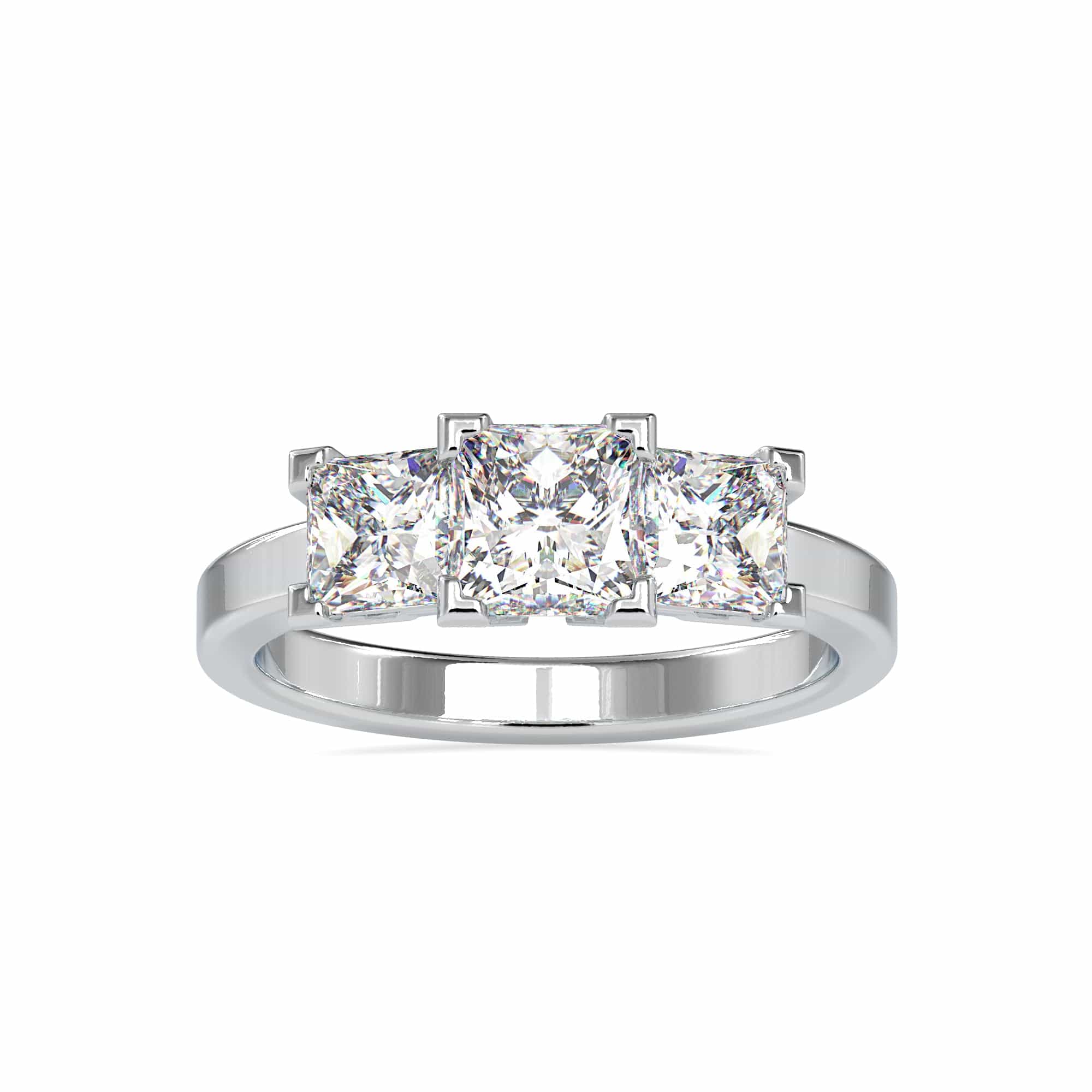 Jewelove™ Rings Women's Band only / VS I 0.30cts. Princess Cut Solitaire Platinum Diamond Engagement Ring JL PT 0062