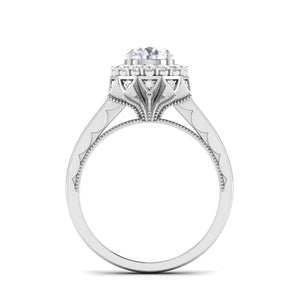 Jewelove™ Rings J VS / Women's Band only 0.30cts. Solitaire Designer Platinum Double Halo Diamond Engagement Ring JL PT 6603-A